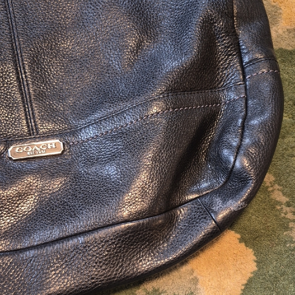Coach Black Pebbled Leather Crossbody Bag - Picture 10 of 14
